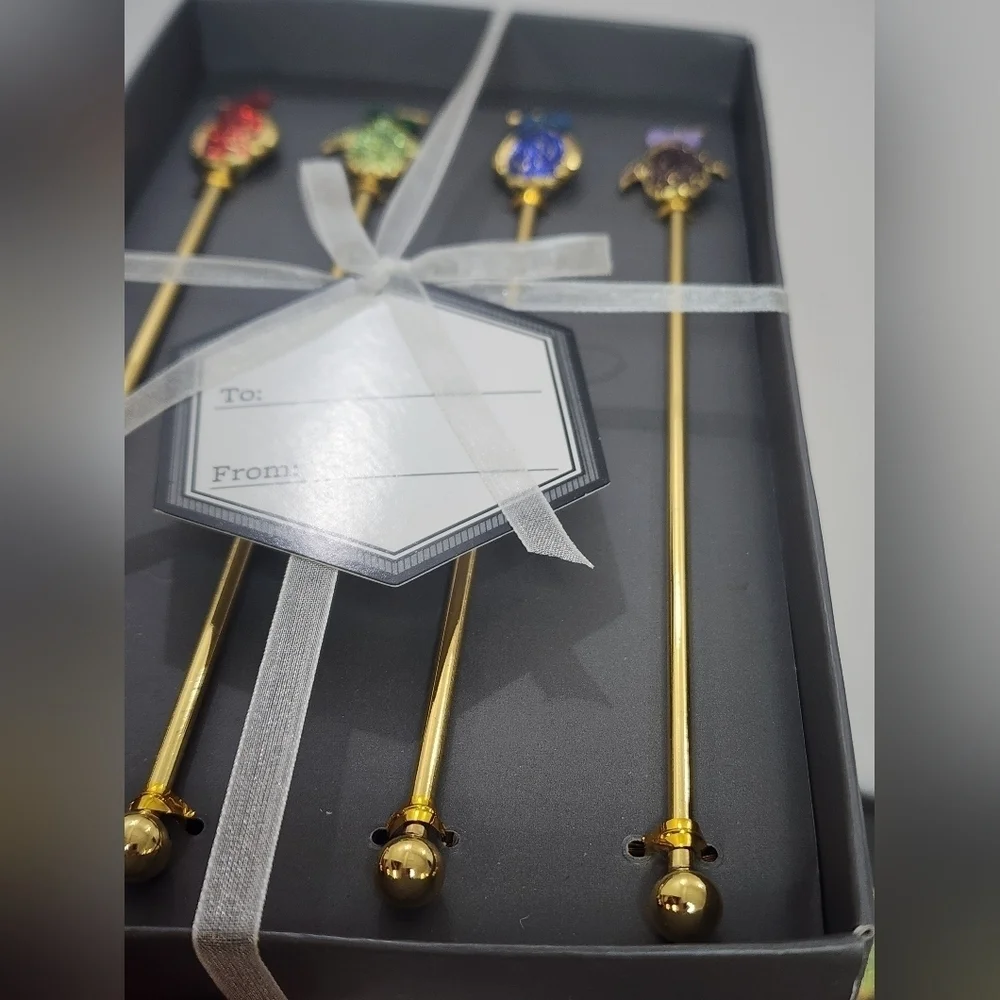 Thirstystone Colorful Penguins Gold Plated  Metal Stir Sticks (price per set)